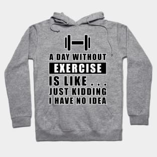 A day without Exercise is like.. just kidding i have no idea Hoodie